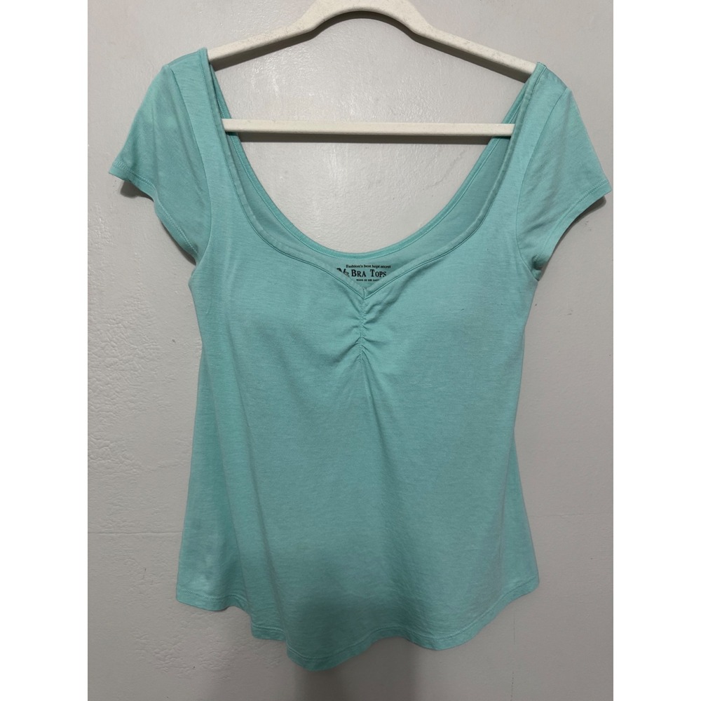 Victoria Secret Bra Top Padded Shelf‎ Bra Tee Aqua Green Small